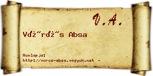Vörös Absa névjegykártya